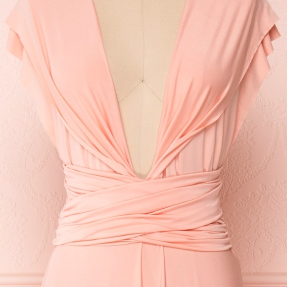 Blush pink floor-length convertible evening gown - Picture 4 of 7